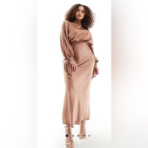 ASOS Balloon sleeve high neck maxi dress